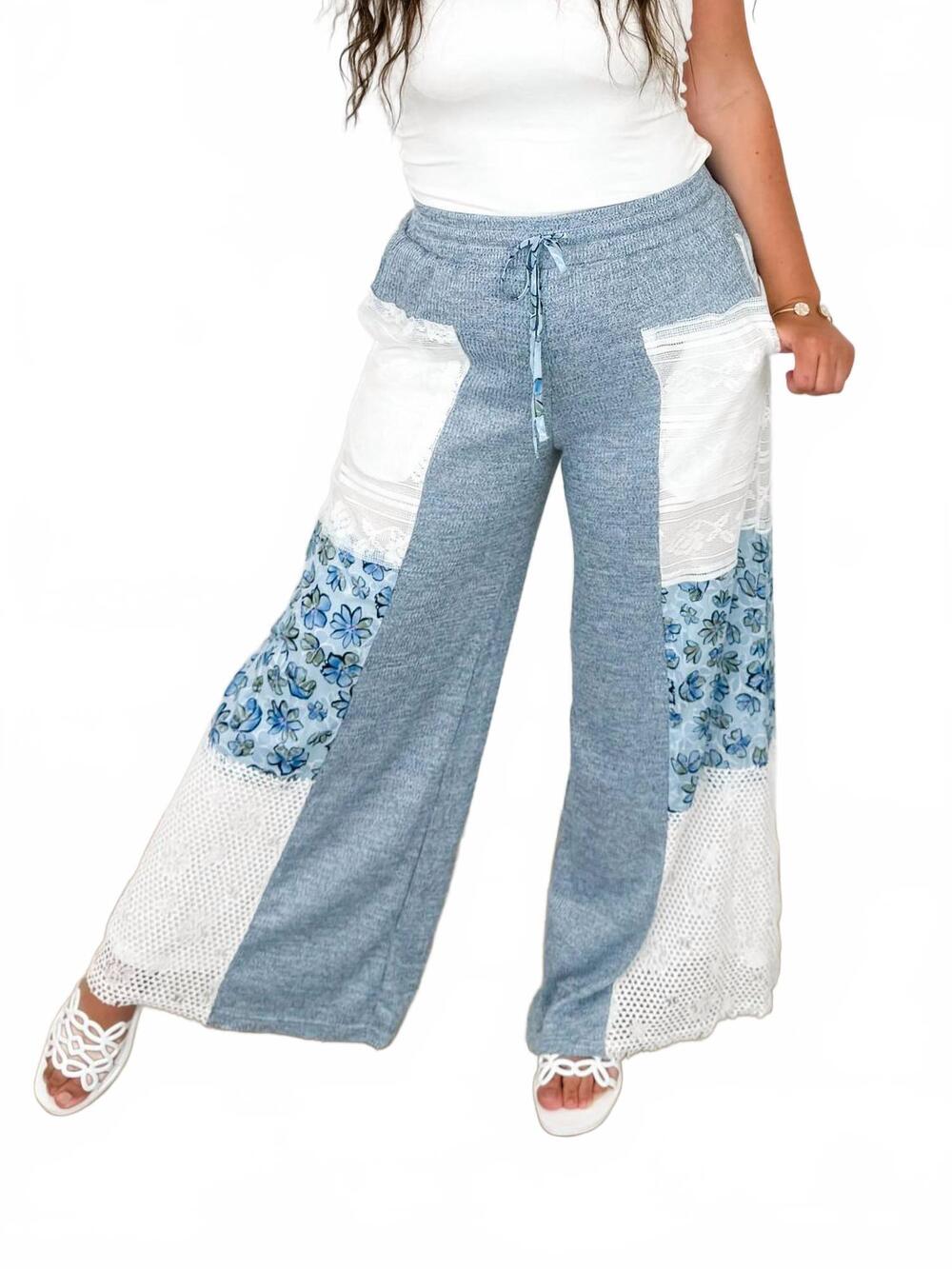 NEW DAVI & DANI do you even know high-rise knit jeans in blue